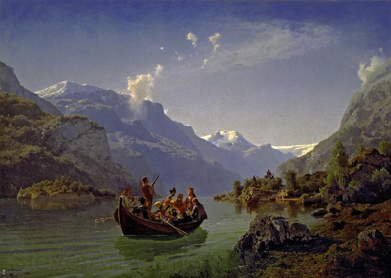 Adolph Tiedeman Brudfarden i Hardanger France oil painting art